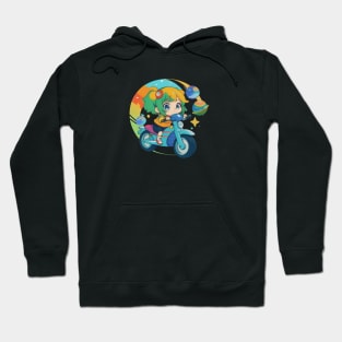 Planets Adventurer Rider Girl Chibi Cute Hoodie